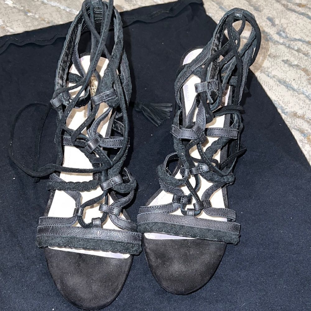 Suede strappy heels  